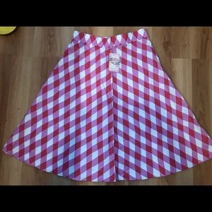 Heart of Haute pink harlequin pinup skirt. L 30”W